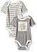 Burt's Bees Baby Baby Girls' 2-Pack Organic Poppy Floral and Stripe Bodysuit Set