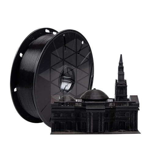 Image of Tesseract Premium PETG 1.75mm 3D Printing Filament | Dimensional Accuracy + /- 0.03mm | Compatible with Most FDM Printers | 1 KG 3D Printer Filament - Black (Quantity 1)