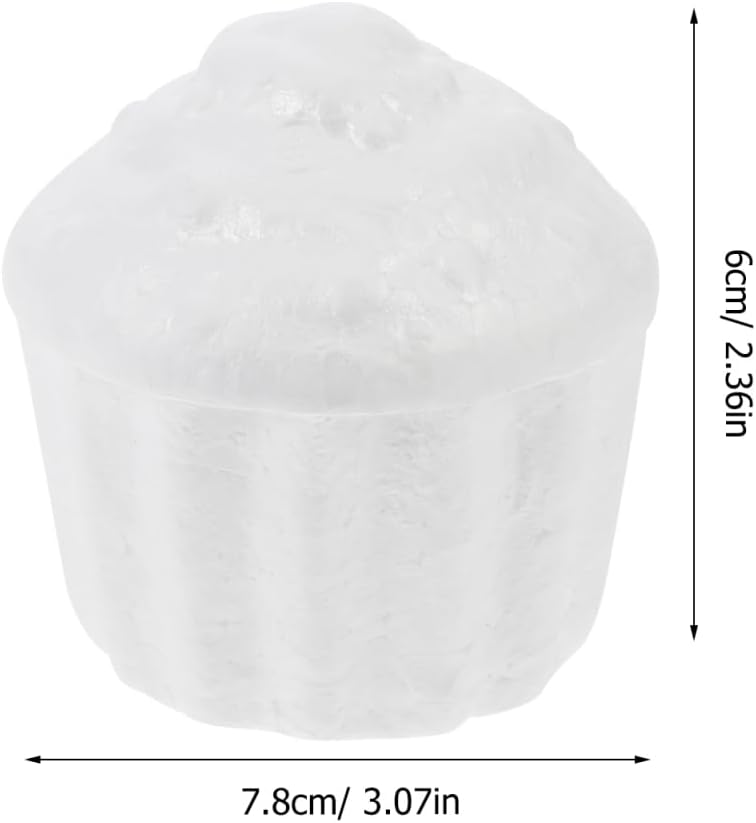 Amosfun 12Pcs Foam Cake Models White Paintable Faux Cupcakes for Birthday Wedding Party DIY Craft Decorations 3.1 X 3.1 X 2.4 Inch