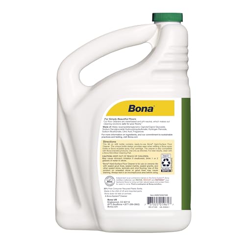 Image of Bona Multi-Surface Floor Cleaner Refill - 96 fl oz - Lemon Mint - Residue-Free Floor Cleaning Solution refill for Spray Mop and Spray Bottles - For Use on Stone, Tile, Laminate, and Vinyl Floors