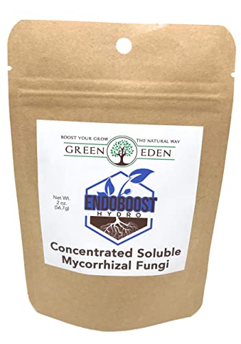 GreenEden EndoBoost Hydro Concentrated Soluble Mycorrhizal Fungi - Hydroponic Nutrients - Advanced Biostimulant Plant Growth Enhancer - 2oz. Endo Mycorrhizae Inoculant Powder - Root Stimulator