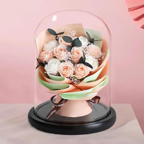 Rosa eterna artificial DANETI con luces LED para una decoración romántica en tu hogar 2