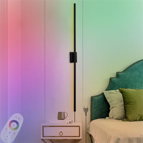 Aplique de pared LED RGB regulable interruptor lámpara interior moderna