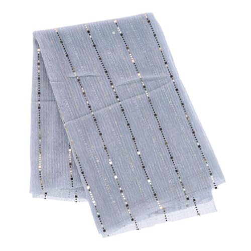 CTM Women's Sheer Sparkling Metallic Stripe Lightweight Scarf2