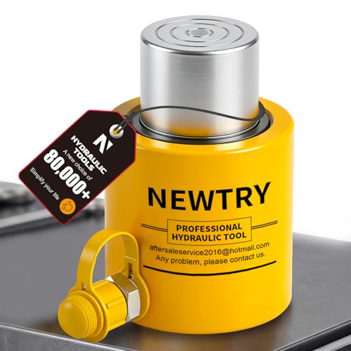 Image of NEWTRY 30 ton Hydraulic Ram Jack Cylinder Short Type 2 inch Stroke Porta Power Ram Industrial Lifting Jack Retract Automatically for Shipping Building Construction