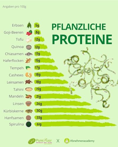 Bio Spirulina Pulver (Roh Vegan) Spirulinapulver Spirulina Algen - Algenpulver Superfood Algen Greens Supplement Algen Pulver | PureRaw 250g