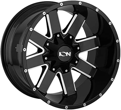 Ion Wheels 141 Gloss Black Milled Wheel with Alloy Steel (17 x 9. inches /6 x 106 mm, 18 mm Offset)