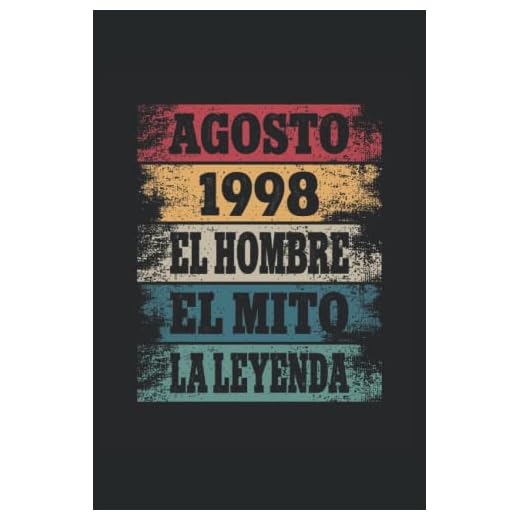 Agosto 1998 - El Hombre - El Mito - La Leyenda: Regalos Originales para Hombre Papá Abuelo Hermano - Diario, Cuaderno De Notas, Apuntes O Agenda
