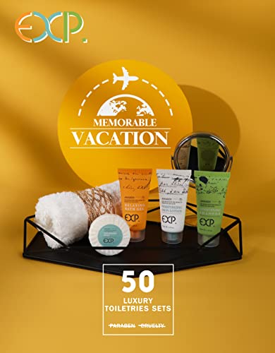 Oppeal Exp Series| 200 Pk 1 Oz Hotel Size Amenities Bulk | 50 Sets Each Contains Shampoo & Conditioner 2 In 1, Body Wash, Body Lotion And Soap Bar | Ideal Size For Hotel/Airbnb/Vrbo/Vacation Rental #TOP1