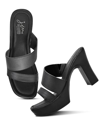 Image of JM LOOKS Women Platform Block Heel Sandals with Dual Strap Upper