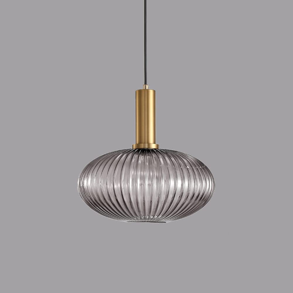 LYMSXAZOU Industrial Vintage Chandelier Gray Glass Lampshade E27, Nordic Postmodern Pendant Light Ceiling Hanging Lamp, Restaurant Dining Room Bedroom Bedside Home Decor Suspension Lamp Made in China