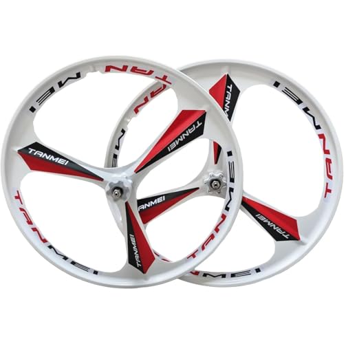 Juego De Ruedas De Magnesio Para Bicicleta De Montaña 20/24/26/27,5/29 Pulgadas, Llantas De 3 Radios, Juego De Ruedas Delantero Y Trasero 100X135mm Para Frenos De Disco 6-9 Velocidades,blanca,29inch