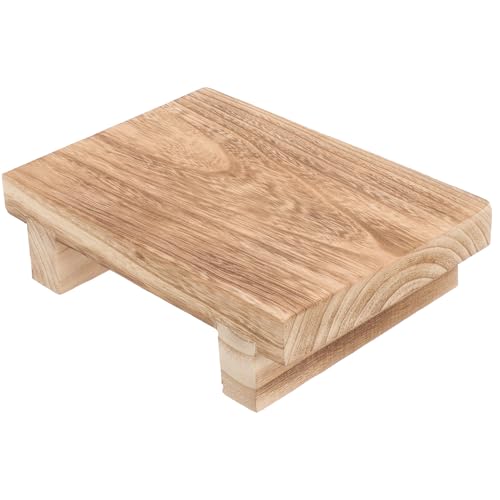 HOMOBABE Taburete de Madera de Paulownia Pequeño para Hogar y Oficina, Reposapiés Ergonómico Ligero y Portátil, Banco para Dormitorio, Cocina y Exterior, Adecuado para Descanso y Soporte