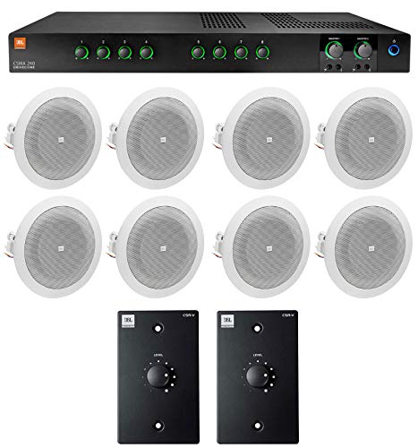Audiosavings Bundle: (1) JBL CSMA240 Commercial/Restaurant 2 x 40w Amplifier Bundle with (4) 8124 4