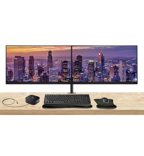 Image of HP Series 5 Pro 24-inch 524pf FHD 1080p LCD Monitor 2-Pack Bundled with Desk Mount Dual Stand, USB-C Multiport G5 Dock, MK270 Wireless Keyboard & Mouse, Gel Mouse & Wrist Pad