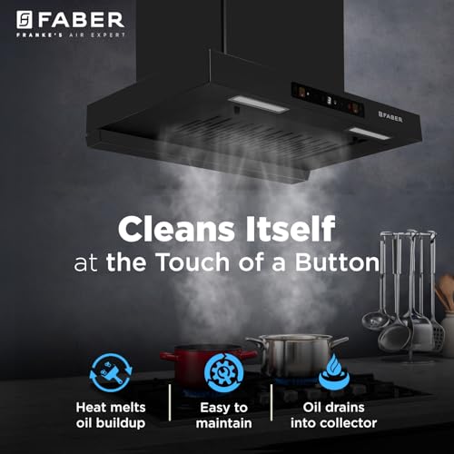 Image of Faber Atom 60cm 1500m /hr BLDC Autoclean Filterless T-Shape Chimney|Built In Oil Collector|Touch & Gesture Control|8Yr Motor,2Yr Comprehensive Warranty by Faber | Hood ATOM BLDC TC FL HC SC BK IN 60