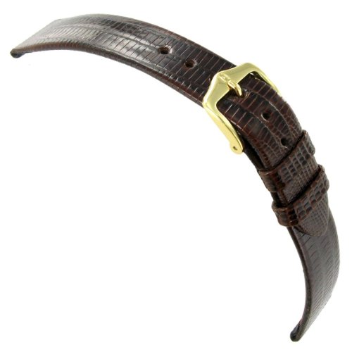 18mm Hirsch Reptile Beautiful Genuine Teju Lizard Brown Unstitched Watch Band