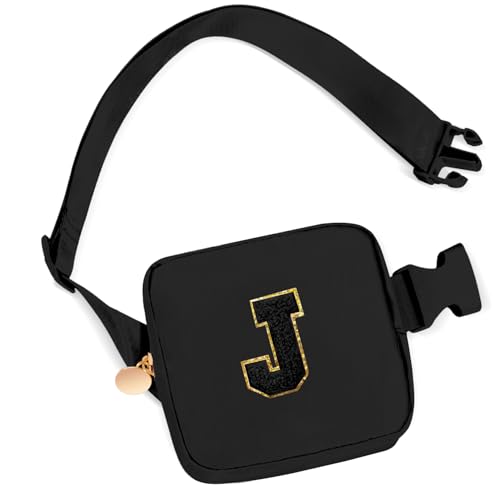 Uygafly Gifts for Girls Kids Toddler,Initial Fanny Pack Purse Black,J