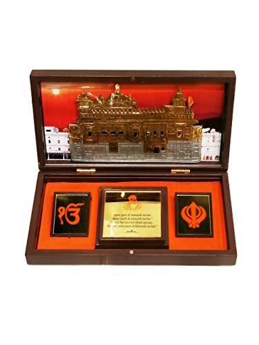 Northland Gold Plated Satnam Shree Waheguru Figurines in Wooden Box with Chandan Fragrance , 5.2 x 4 x 3.5 cm, Brown - Image 3