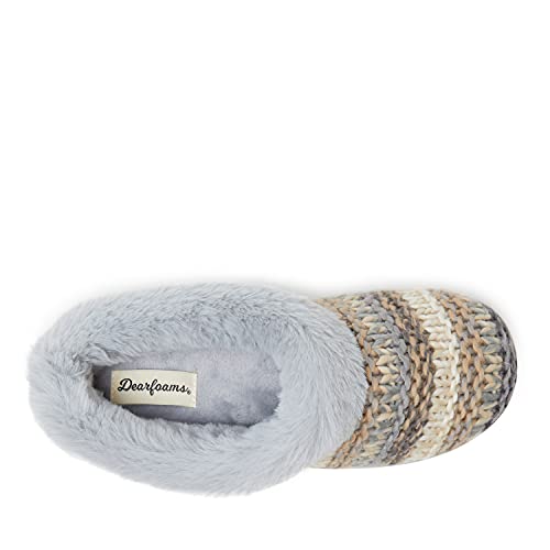 Dearfoams Women's Cora Striped Knit Clog Slipper4