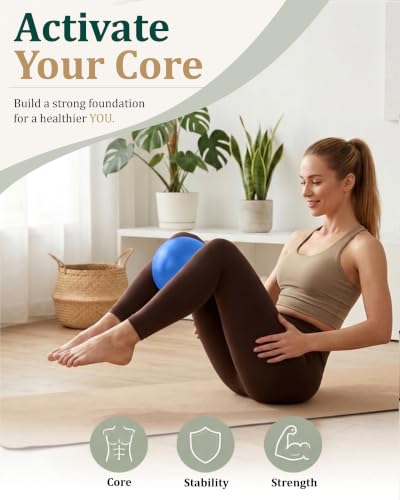 Image of Trideer 9 Inch Pilates Ball with Inflation Straw, Small Exercise Yoga Ball