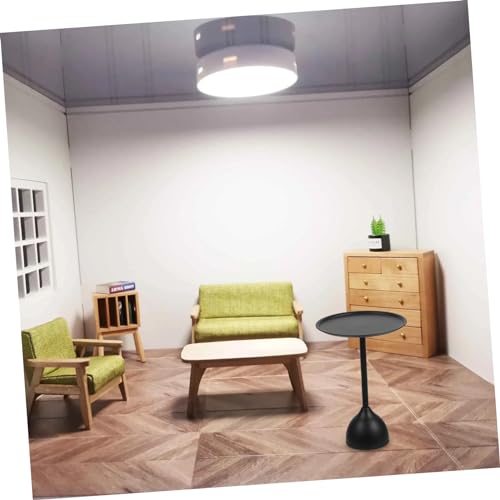 BESTonZON Mesa De Centro En Miniatura Mini Mesa De Té De La Casa Mesa Auxiliar De Casa De Muñecas Accesorios para Muñecas Muebles Escala 1/12 Mini Decoración De Mesa De Té Planchar Black - imagen 7