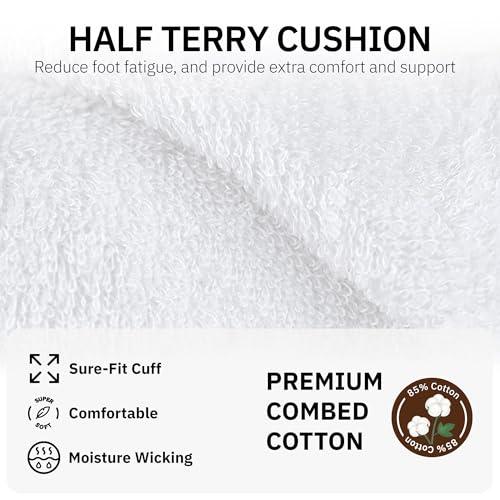 CLOSEMATE 6 Pairs Womens Ankle Athletic Socks Cushioned Cotton Comfort Breathable for Running Sports4