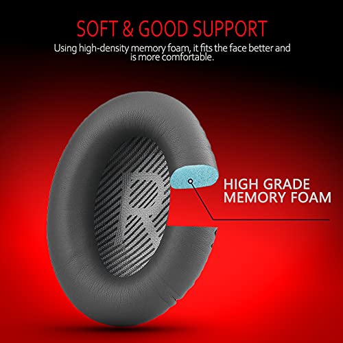 Image of Premium Ear Pad Replacement for Bose Headphones Earpads, Compatible with Bose QuietComfort 35 ii /QC35 /QC25 /QC2 /QC15 /Ae2 /Ae2i /Ae2w /SoundTrue & SoundLink, by Krone Kalpasmos - Dark Grey