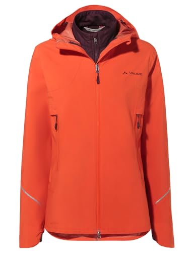 VAUDE Yaras 3in1 Doppeljacke Damen Fahrrad wasserdicht, Glowing Red, Gr. 36 – Ansicht 1