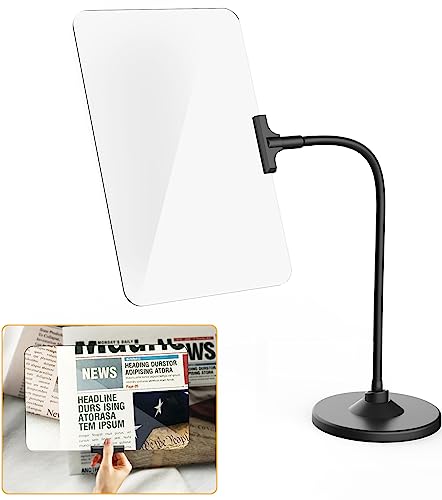 4X Magnifying Glass for Reading, 10"x6.5" Hands Free Magnifier with Stand, Large Full Page and Flexible Gooseneck for Senior Low Vision and Macular Degeneration When Sewing, Needlepoint, Reading 4X Magnifying Glass for Reading, 10"x6.5" Hands Free Magnifier with Stand, Large Full Page and Flexible Gooseneck for Senior Low Vision and Macular Degeneration When Sewing, Needlepoint, Reading