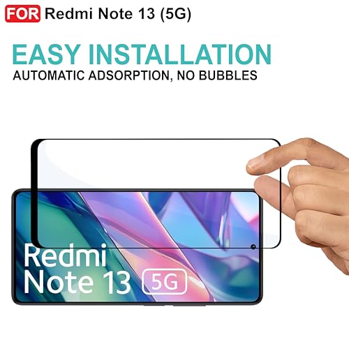 Image of CEDO Tempered Glass for Redmi Note 13 (5G) | Screen Protector Full HD Quality Tempered Glass Anti-Scratch Edge to Edge Coverage with Easy Installation Kit (Black)