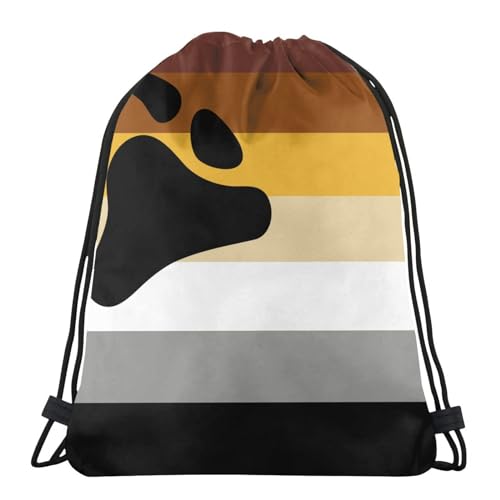 Bear Gay Pride Flag Unisex Home Rucksack Shoulder Bag Travel Drawstring Backpack Bag