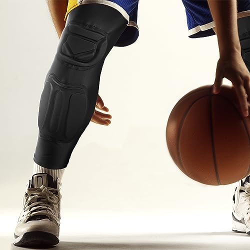 TIAXU TIAXU Padded Knee Calf Pads Compression Leg Sleeve Thigh Protector Gear Shin Brace for Football Basketball Volleyball Soccer Baseball for Adult (1 Pair)