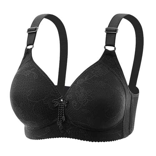 Brasier deportivo para mujer, con correa ajustable, cobertura completa, cómodo, sin aros, sin varillas, Negro, 70