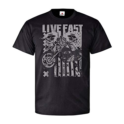 T-shirt Rocker drapeau américain Copytec 30893 coton noir résistant