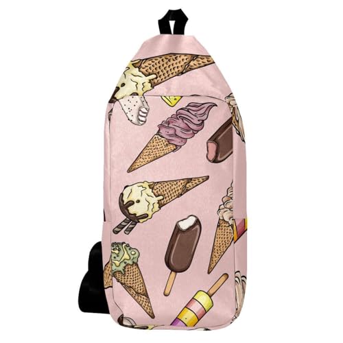 Sac à dos d'été compact et multicolore au motif crème glacée original