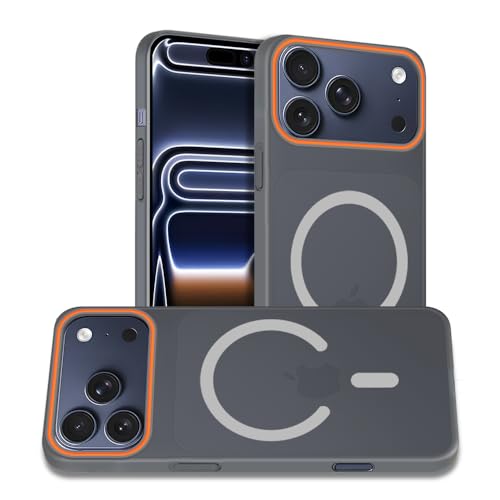 Image of AESTMO iPhone 17 Pro Back Cover | Slim Hard Shell | Matte Frosted Hard Back Translucent Back Cover for iPhone 17 Pro (Compatible with MagSafe Accessories, Black)