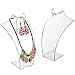 MyGift 8-Inch Clear Acrylic Necklace & Earring Jewelry 3D Bust Display Stand, Set of 2