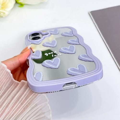 Coque iPhone 16 Plus jolie protection miroir violette pour sorties entre amies