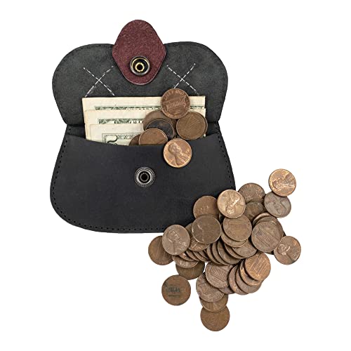 Hide & Drink, Cat-Shaped Wallet, Coin Pouch, Money Holder, Travel Accessory, Full Grain Leather, Handmade, Cartoon Black4