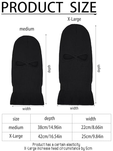 Image of Hestya Full Face Cover Knit Ski Mask Ultra-Thin Full Face Mask Winter Bike Cycling Balaclava with 2 Holes for Outdoor Sports