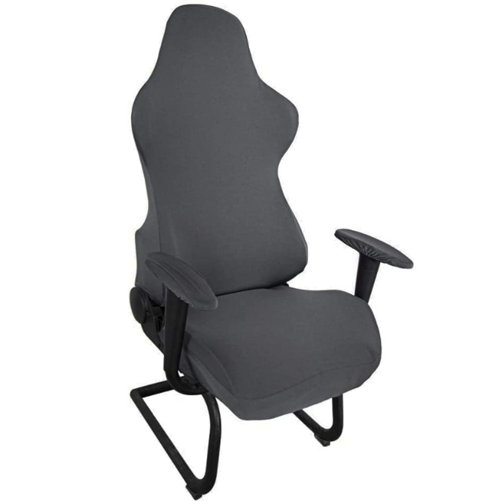 Highdi Stretchable Gaming Chair Covers, Computer Office Chair Cover Stretch High Back, Spandex Gaming Armchairs Protector for Racing Chairs, Game Chair (one size,dark grey)