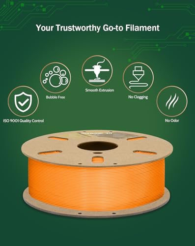 Image of DURAMIC 3D PLA Filament Basic for 3D Printer Neatly Wound Easy Printing | 3D Printing Filament 1.75mm, Dimensional Accuracy + /- 0.02 mm, Fit Most FDM 3D Printers 1KG PLA Orange
