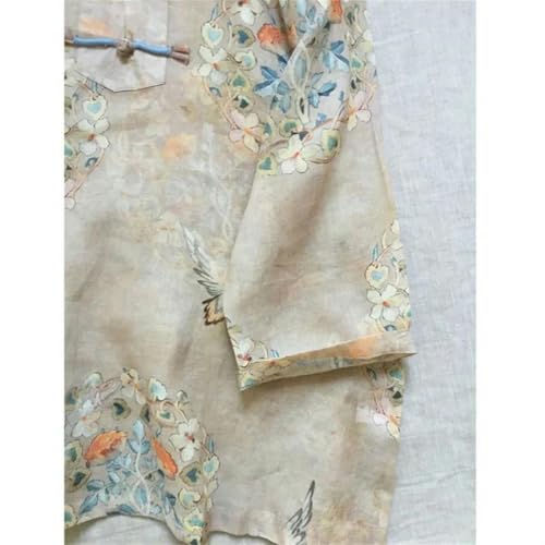 Style traditionnel vintage Hanfu en coton-lin noble de qualité - 4
