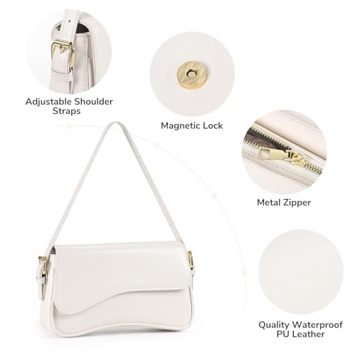 Sightor Shoulder Bag for Women, PU Leather Crossbody Bag Clutch Purse with 2 Adjustable Straps Hobo Bag Y2K Trendy Saddle Bag3