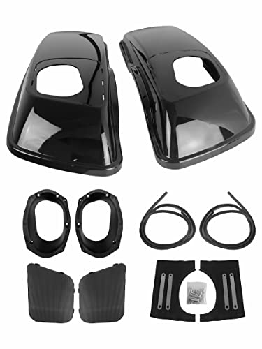 SWESGI Vivid Black 6x9 Speaker Lids CVO Style For Harley 2014-Later Touring Saddlebags Road King, Road Glide, Street Glide, Ultra Limited, Electra Glide Standard