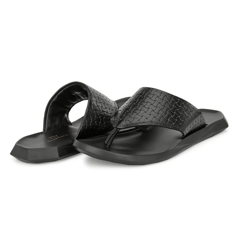 TrueYarn Original Leather Slippers for Men | Leather Sliders for Men | Thong Sandals for Men | Stylish | Durable | Anti-Skid