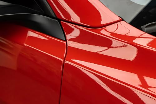 Image of LZLRUN High Gloss Vinyl Realistic Paint Wrap Roll Car Sticker Film Decal Bubble Free Come with Installation Tool Set (Red, 1ft x 10ft)