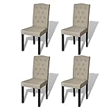 sillas comedor clasicas baratas Color: Beige vidaXL Set de 4 Sillas de Comedor Antigua Color Beige Arco