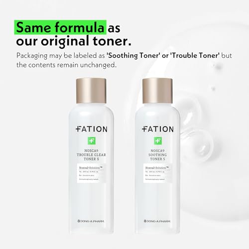 Fation Nosca9 Soothing Toner S | 2% PHA & LHA Exfoliating Toner for Sensitive Skin | Moisturizing, Hypdrating & Quick Absorption Korean Skincare (Pack of 1, 6.76 Fl Oz)
